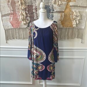 Honeyme Blue Embellished Sheath Dress